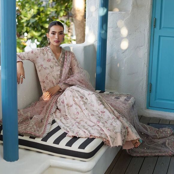 FAIZA SAQLAIN PAKISTANI LUXURY DESIGNER PARTY DRESS - Picture 2 of 15